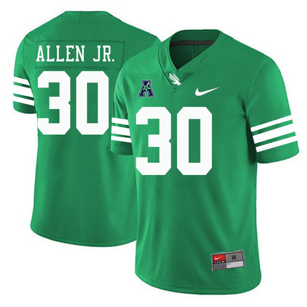 #30 BJ Allen Jr. North Texas Mean Green College Football Jerseys Stitched-Green